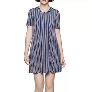 BCBGeneration Striped Jersey A-line Dress Blue